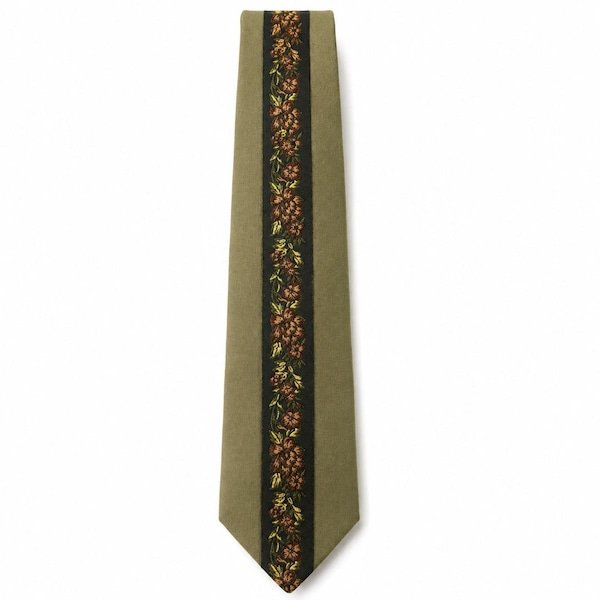 Green botanical tie
